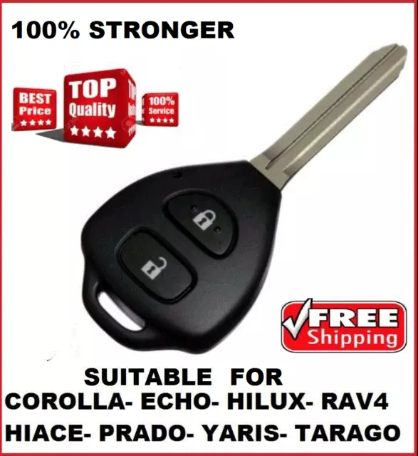 Car Key Shell Suitable for Toyota  Rav4 Corolla Camry Prado Hilux Yaris Hiace