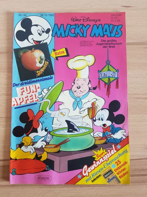 Micky Maus Comicheft Nr. 44 / 1985  mit Beilage Fun-Apfel