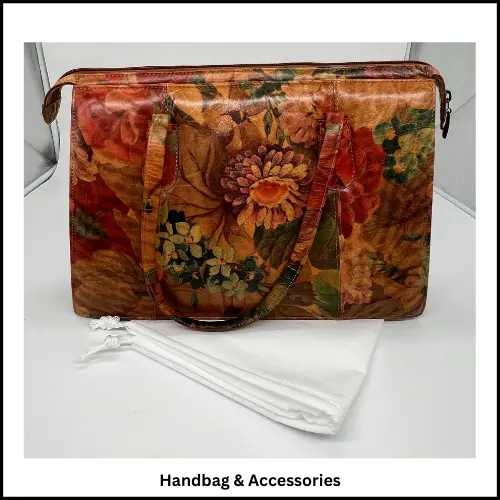 VTG Floral Leather Double Handle Shoulder Purse