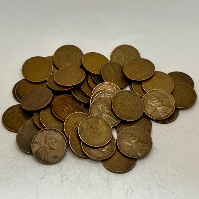 1930-1958-PDS Lincoln Wheat Small Cent Penny 1C - FULL ROLL VG+ OR BETTER #11