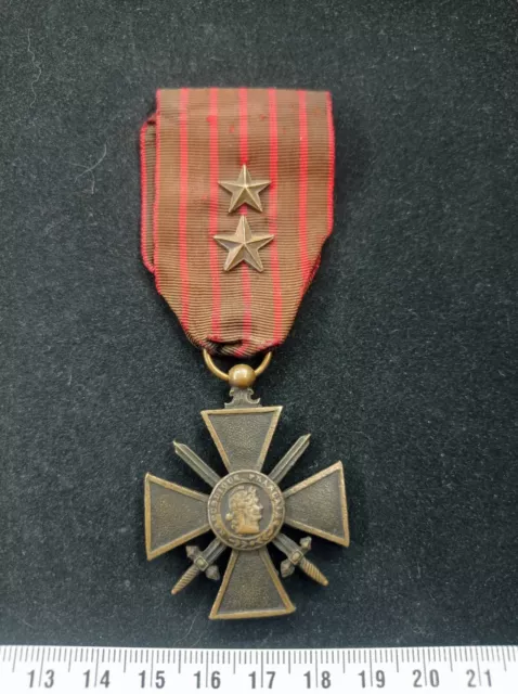 Medaille Dekoration Kreuz De Guerre 1914-1916 2 Sterne - REF10723J