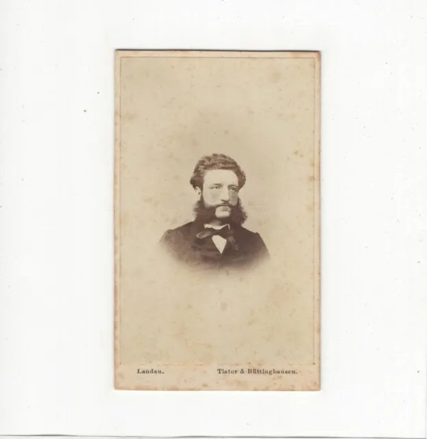 Tiator & Büttinghausen CDV Foto Herrenportrait - Landau um 1860