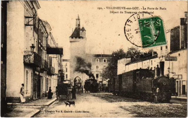 CPA AK VILLENEUVE-sur-LOT Porte de Paris Tram du Villereal TRAM VAPOR (977510)