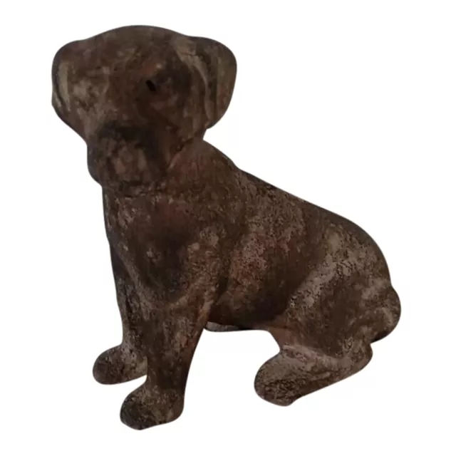 Aged Cast-Iron Sitting Dog Decoration 13X13Cm