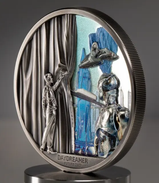 Daydreamer Future 2022 $10 2 Oz Pure Silver Antiqued Smartminting Coin – Palau –