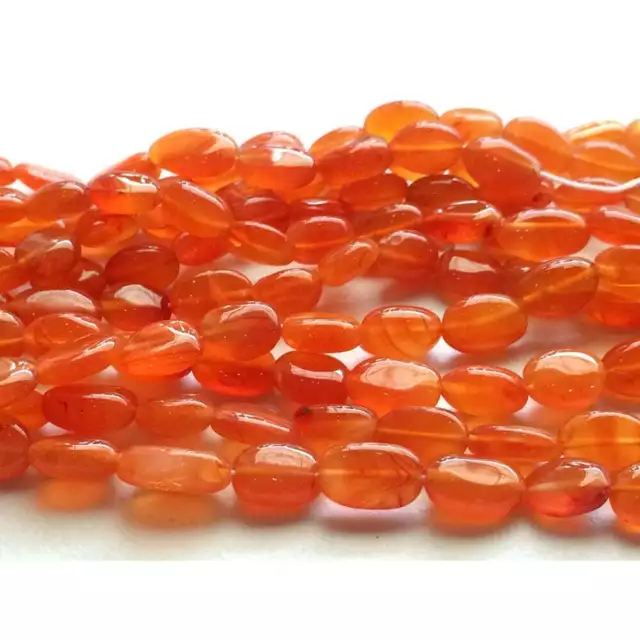 7-9mm Cornaline Uni Ovale Perle, Cornaline Orange Cornaline Ovale Perle