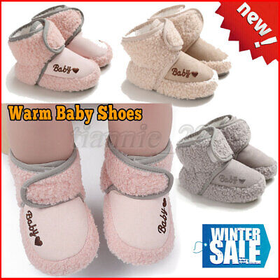 Infant Baby Boys Girls Toddler Anti-slip Warm Slippers Socks Crib Shoes Boots