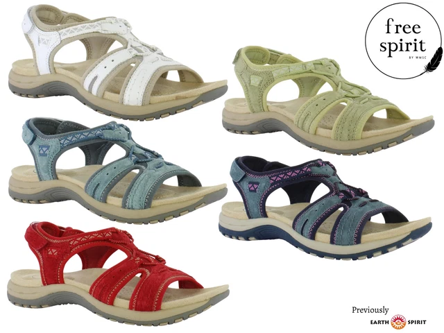 Ladies Free Spirit Sandals Earth Summer Comfort Touch Fastening Walking Shoes