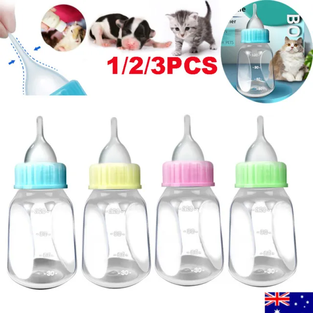 120ml Puppy Kitten Feeding Bottle Cat Pet Dog Nursing Water Milk Feeder Kit 1-4