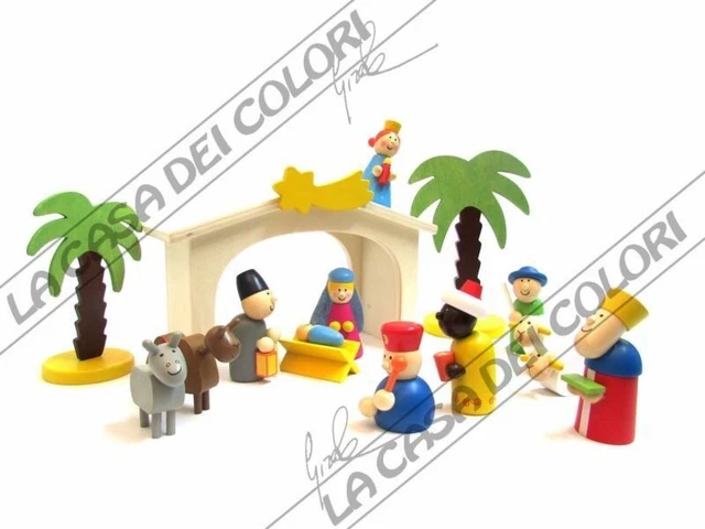 SET DA GIOCO PRESEPE IN LEGNO - ALTEZZA PERSONAGGI 8 cm - cod. 3945