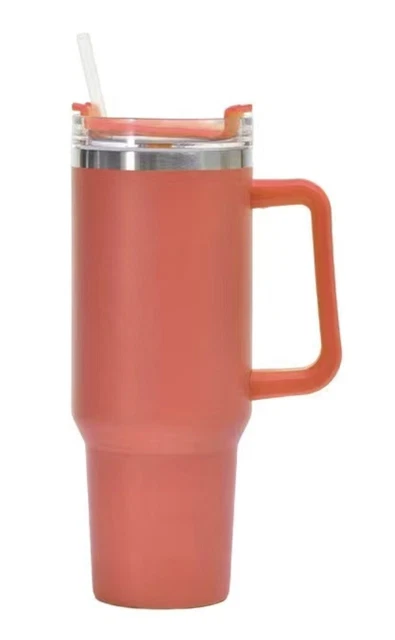 Stainless Steel Insulated Cup Tumbler Orange Stanley Dupe 40oz 1200ml Hot Cold