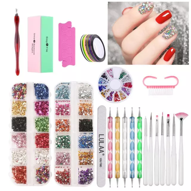 Pro Nail Tool Kit UV Gel Painting Pen Brush Electric Dryer Machine Set (01) 2