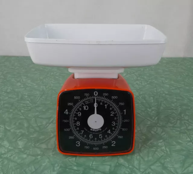 Vintage Retro Krups Orange Plastic Kitchen Scales - Ireland