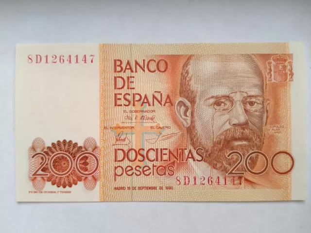 Billete de 200 pesetas 1980, "Alas Clarin"