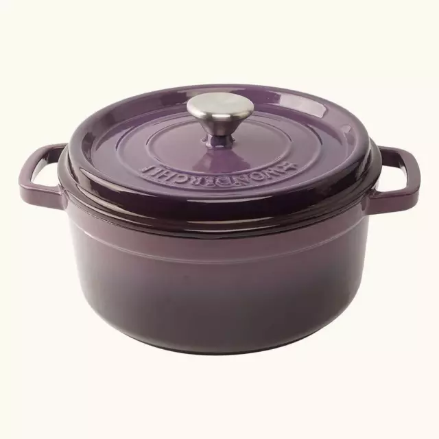 Ferro Hierro Fundido Cazuela Violeta con Tapa 3.4Liters 24cm S2u