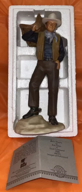 Vintage Avon John Wayne Statue "Dark Command" Porcelain Figurine Mint Original.