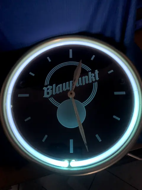 Blaupunkt Wanduhr Vintage Neon Reklame 50er Jahre Uhr Werbeuhr elektrisch 220 V