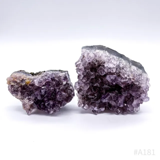 2x Amethystdruse Amethyst Druse Geode Kristall Edelstein Heilstein 2 Stück 570g