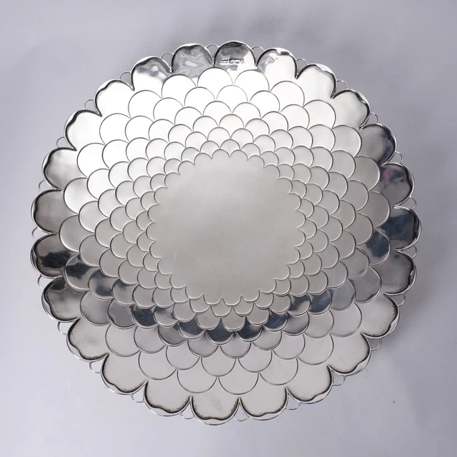925 Sterling Silber Art Deco Schale Fußschale Mappin & Webb London Pfingstrose