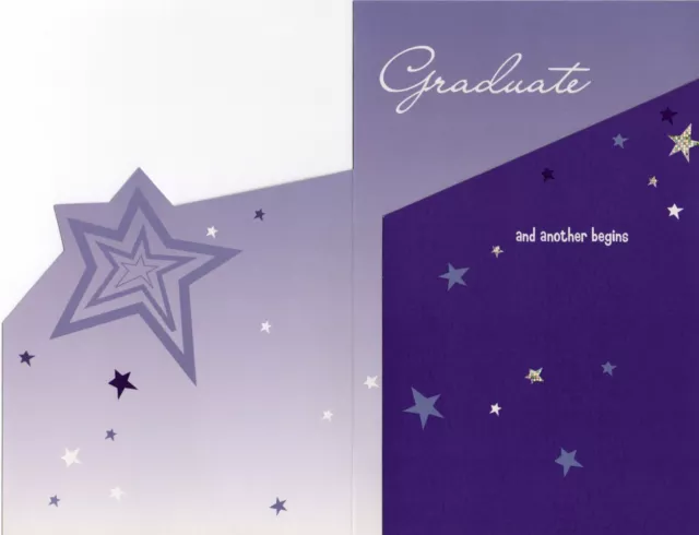 Nice GRADUATION Fold-Out Card, Congratulations Stars — Bella Greetings +Envelope 2