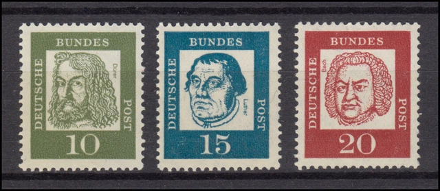350-352yII Bedeutende Deutsche aus kleiner 500er-Rolle, 3 Werte komplett, **