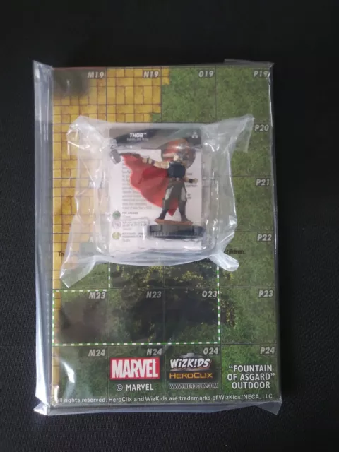 Marvel Heroclix Avengers War Of The Realms Play At Home Kit Thor # 100 & Map