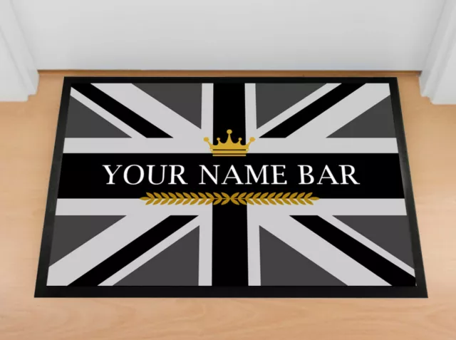 Personalised Bar Runner door mat  - Union jack home bar pub Door mat 60 x 40 cm