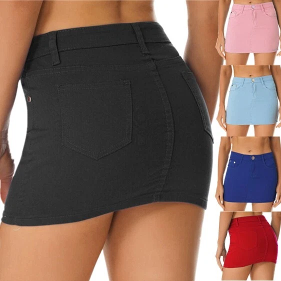 Donna Mini Jeans Denim Gonna Matita Gonna Corta Gonna estiva Jeans Gonna
