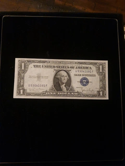 $1 1935-D 1 U/F Block Blue Seal Silver Certificate Choice Unc Narrow Blue Seal