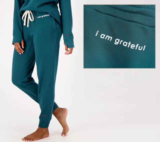 Peace Love World Petite French Terry Jogger Deep Teal, LARGE  A554210