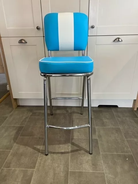 American 50s Diner Furniture Tall Blue Chair/Stool