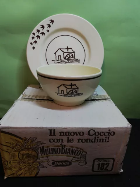 Mulino Bianco Tazza Piatto 85 Coccio Con Le Rondini Nuovo Scatola Vintage