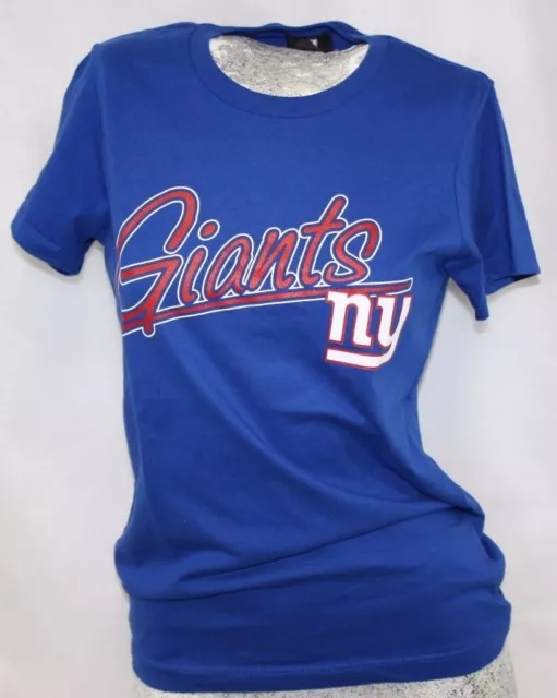 Womens NFL Team Apparel New York NY GIANTS Blue Short Sleeve Tee T-Shirt