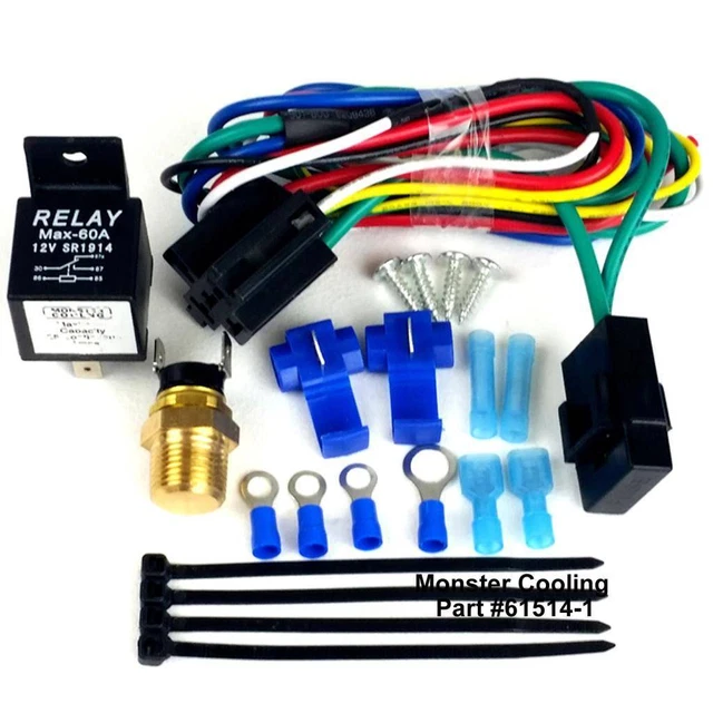 PONTIAC FIREBIRD RADIATOR Fan Relay Wiring Kit, Works on Single/ Dual