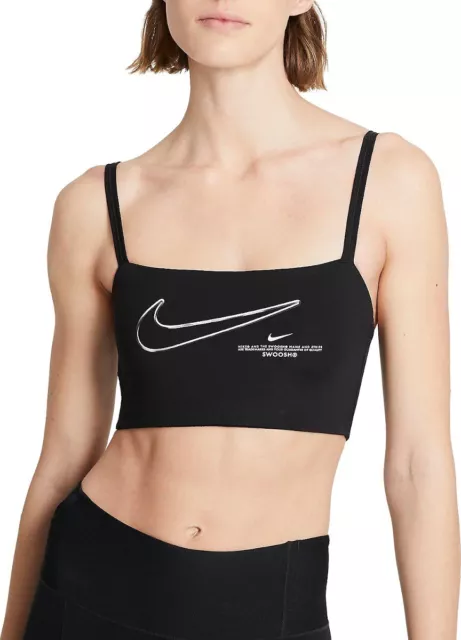 Nike Indy Light Support Convertible Swoosh Sports Training Bra Dc5553-010 S