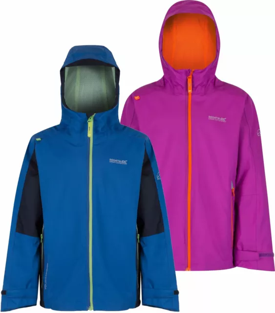 Regatta Hipoint Stretch II Kids Jacket Girls Boys Waterproof Shell Coat