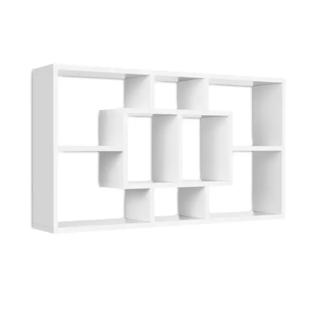 NNEDSZ Floating Wall Shelf DIY Mount Storage Bookshelf Display Rack White