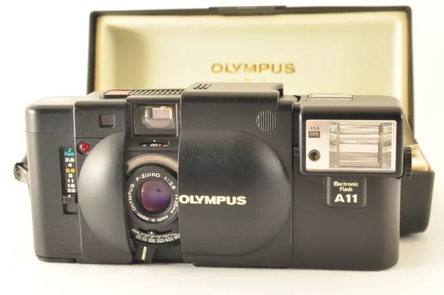 "Near MINT" Olympus XA Rngefinder 35mm Film Camera + A11 Flash From JAPAN #984