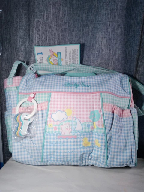 Vintage Baby Sac Large Diaper Bag With Accessories Bottle Holder Travel Bag NEW