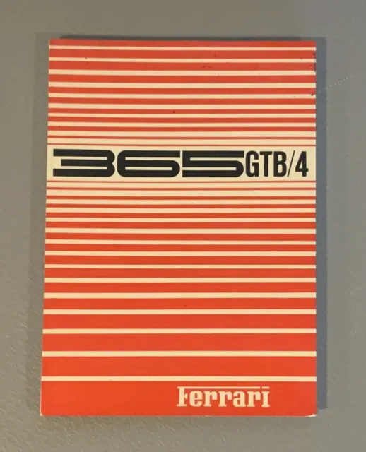 Ferrari 365 GTB/4 Daytona Owners Manual (74/73); Factory Original