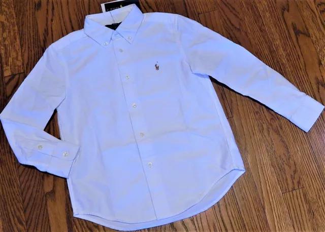 POLO RALPH LAUREN AUTHENTIC TODDLERS BOYS NEW ORIGINAL WHITE SHIRT Size 6, NWT