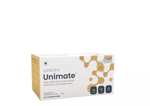 Unicity Unimate Yerba Mate Integratore LIMONE ZENZERO 10 bustine +...