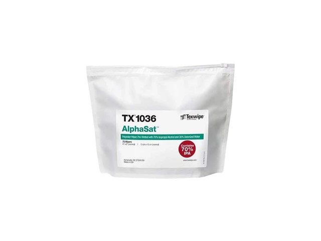 Texwipe TX1036-EACH - AlphaSat Pre-Wetted Cleanroom Wipers, Non-Sterile, 6' x 6'