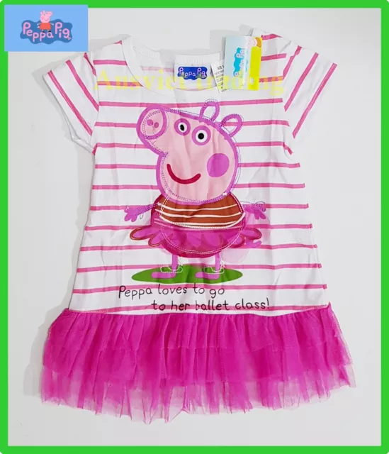 BNWT Peppa Pig cartoon girls ruffle dress new summer party beach