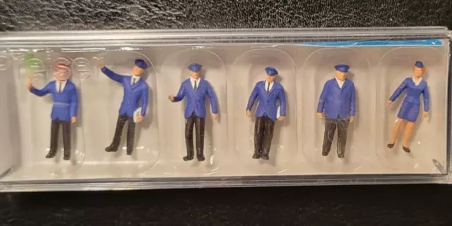 Preiser 14011 HO 1/87 Scale Train Railroad Personnel Set #2 Collectible Display