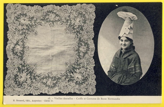 cpa ARGENTAN (Orne) Old LACE Handkerchief HEADDRESS COSTUME LOW NORMANDY