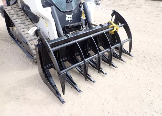 New/Unused 72" Skid Steer Root Rake Grapple Stock#616471 Bobcat Cat John Deere