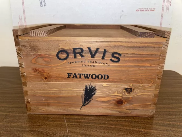 Vintage ORVIS FATWOOD Crate WOOD Dovetail Box storage or decorative