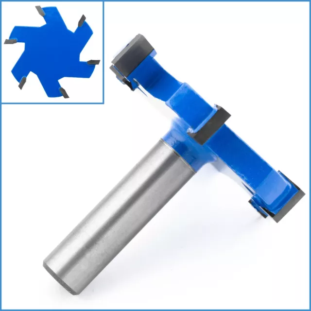 65mm x 10mm HSS 6 Flute T-Slot Mill End Cutter 12.7mm 1/2" Shank Metal Drill Bit
