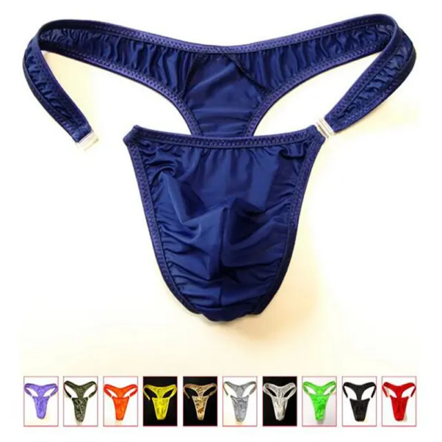 Men's Underwear Sexy Transparent G-string Thong Briefs Bulge Pouch Male Panties